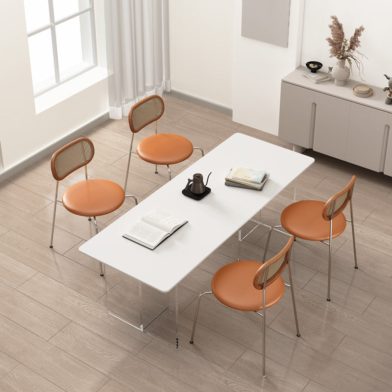 Contemporary Kitchen Dinner Table Stone Rectangle Dining Table Clearhalo 'Dining Tables & Seating' 'Dining Tables' 'dining_table' 'furn' 'furn_dining_table' 'Furniture' 'Kitchen & Dining Furniture' 7073752