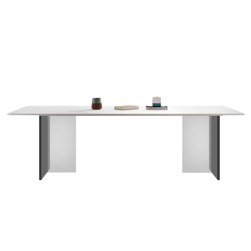 Contemporary Kitchen Dinner Table Stone Rectangle Dining Table Without Chairs Clearhalo 'Dining Tables & Seating' 'Dining Tables' 'dining_table' 'furn' 'furn_dining_table' 'Furniture' 'Kitchen & Dining Furniture' 7073753