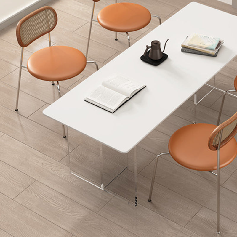 Contemporary Kitchen Dinner Table Stone Rectangle Dining Table Clearhalo 'Dining Tables & Seating' 'Dining Tables' 'dining_table' 'furn' 'furn_dining_table' 'Furniture' 'Kitchen & Dining Furniture' 7073755