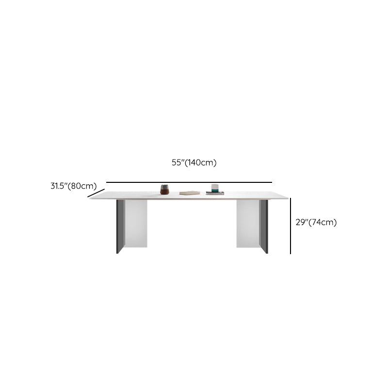 Contemporary Kitchen Dinner Table Stone Rectangle Dining Table Clearhalo 'Dining Tables & Seating' 'Dining Tables' 'dining_table' 'furn' 'furn_dining_table' 'Furniture' 'Kitchen & Dining Furniture' 7073756