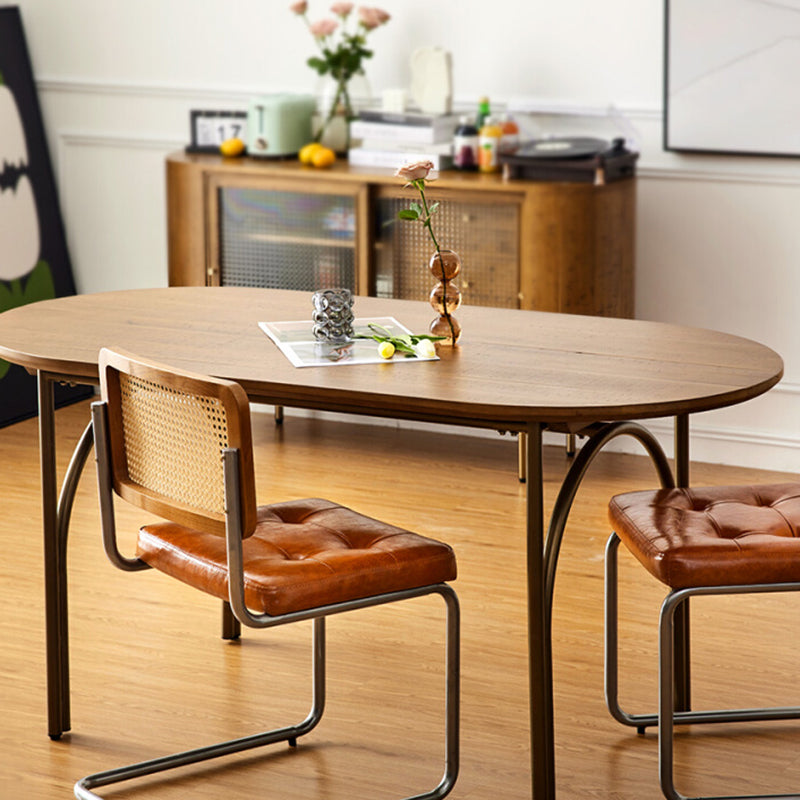 Solid Wood Dining Table Oval Modern Dinner Table for Dining Room Clearhalo 'Dining Tables & Seating' 'Dining Tables' 'dining_table' 'furn' 'furn_dining_table' 'Furniture' 'Kitchen & Dining Furniture' 7073796