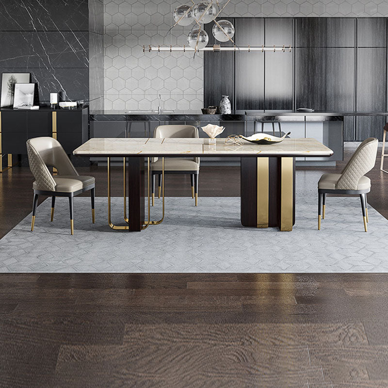 Faux Marble Dining Table Rectangle Dinner Table for Dining Room Clearhalo 'Dining Tables & Seating' 'Dining Tables' 'dining_table' 'furn' 'furn_dining_table' 'Furniture' 'Kitchen & Dining Furniture' 7073824