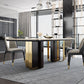 Faux Marble Dining Table Rectangle Dinner Table for Dining Room Clearhalo 'Dining Tables & Seating' 'Dining Tables' 'dining_table' 'furn' 'furn_dining_table' 'Furniture' 'Kitchen & Dining Furniture' 7073825