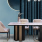 Faux Marble Dining Table Rectangle Dinner Table for Dining Room Clearhalo 'Dining Tables & Seating' 'Dining Tables' 'dining_table' 'furn' 'furn_dining_table' 'Furniture' 'Kitchen & Dining Furniture' 7073826