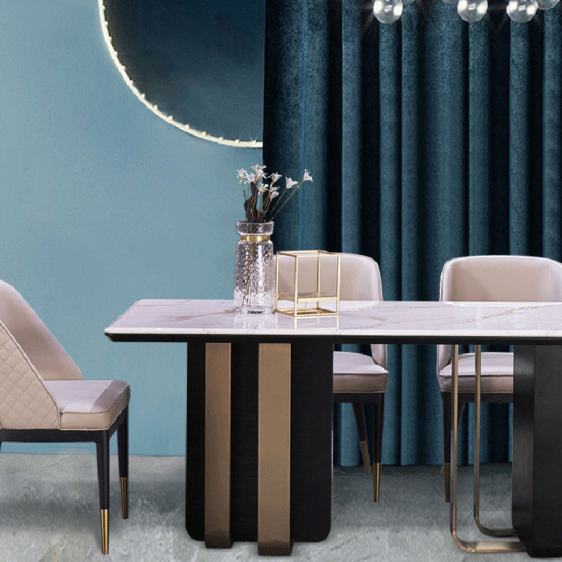 Faux Marble Dining Table Rectangle Dinner Table for Dining Room Clearhalo 'Dining Tables & Seating' 'Dining Tables' 'dining_table' 'furn' 'furn_dining_table' 'Furniture' 'Kitchen & Dining Furniture' 7073826