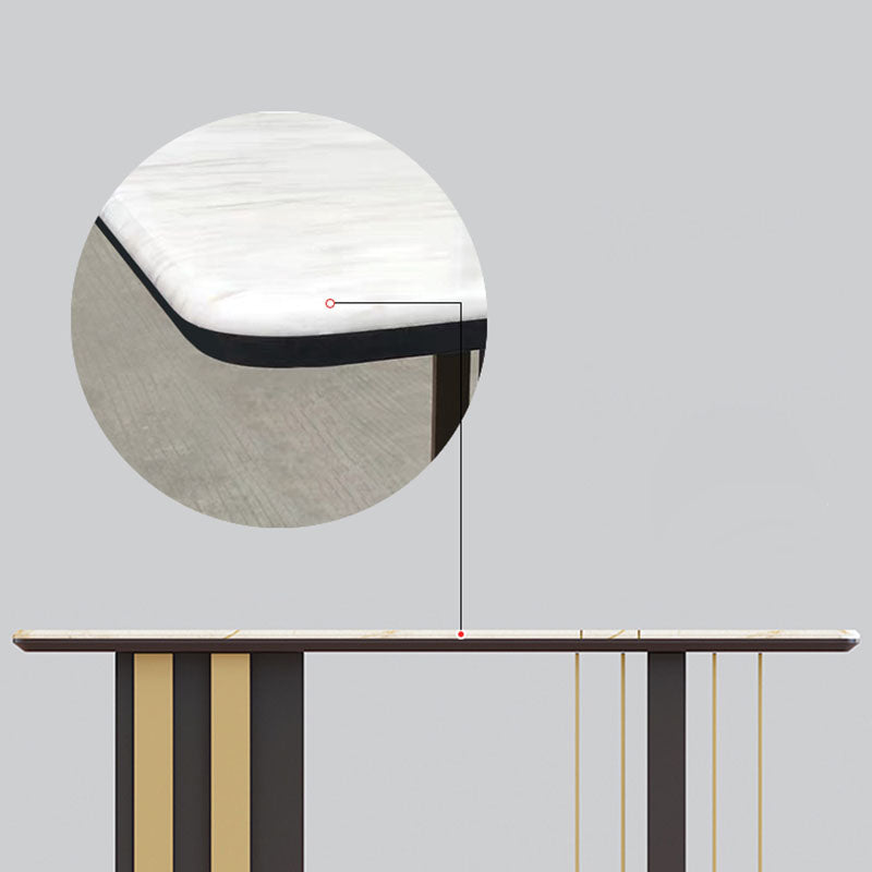 Faux Marble Dining Table Rectangle Dinner Table for Dining Room Clearhalo 'Dining Tables & Seating' 'Dining Tables' 'dining_table' 'furn' 'furn_dining_table' 'Furniture' 'Kitchen & Dining Furniture' 7073828