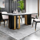 Faux Marble Dining Table Rectangle Dinner Table for Dining Room Clearhalo 'Dining Tables & Seating' 'Dining Tables' 'dining_table' 'furn' 'furn_dining_table' 'Furniture' 'Kitchen & Dining Furniture' 7073829