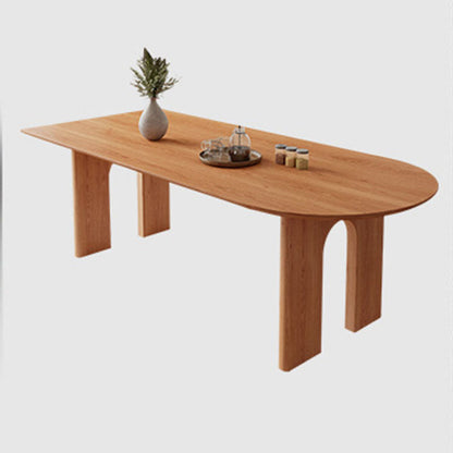Table à manger de style moderne Table de dîner à 4 pieds en bois massif pour salle à manger