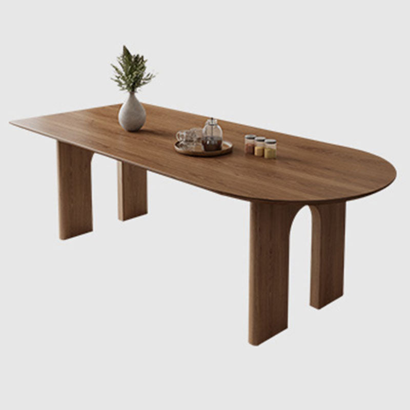 Table à manger de style moderne Table de dîner à 4 pieds en bois massif pour salle à manger