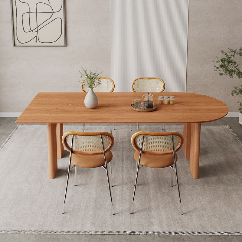 Table à manger de style moderne Table de dîner à 4 pieds en bois massif pour salle à manger