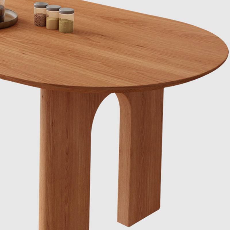Table à manger de style moderne Table de dîner à 4 pieds en bois massif pour salle à manger