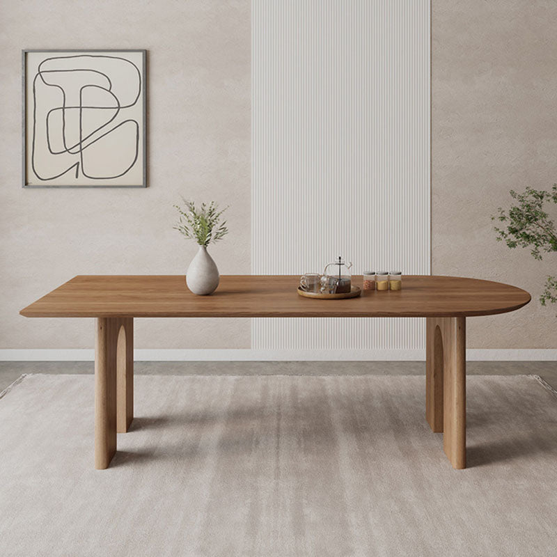 Table à manger de style moderne Table de dîner à 4 pieds en bois massif pour salle à manger