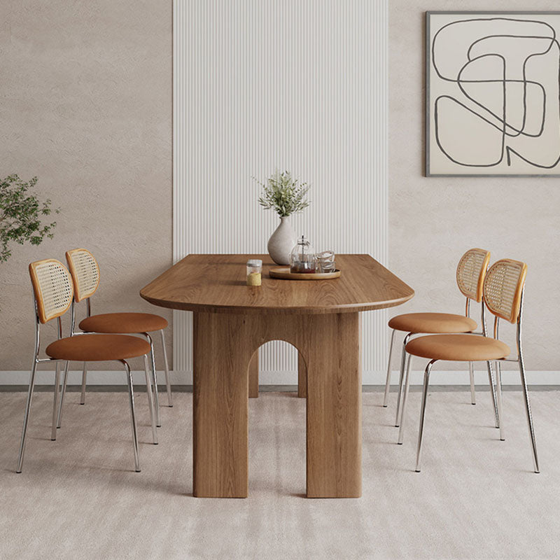 Table à manger de style moderne Table de dîner à 4 pieds en bois massif pour salle à manger