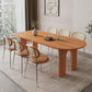 Table à manger de style moderne Table de dîner à 4 pieds en bois massif pour salle à manger