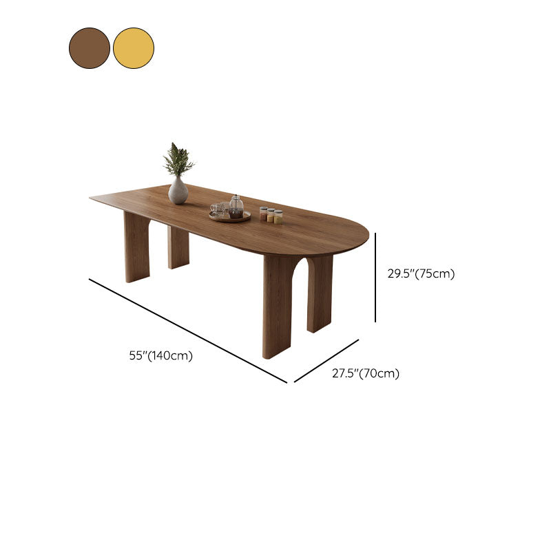 Table à manger de style moderne Table de dîner à 4 pieds en bois massif pour salle à manger
