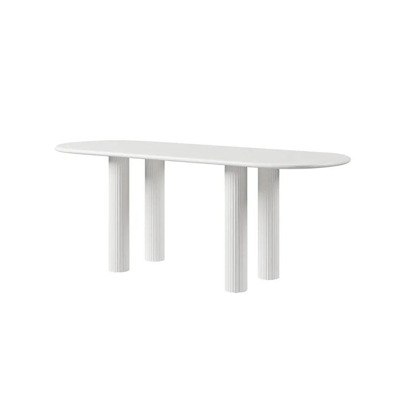 Modern White Dining Table Solid Wood Dinner Table for Dining Room