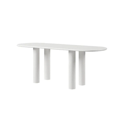 Modern White Dining Table Solid Wood Dinner Table for Dining Room