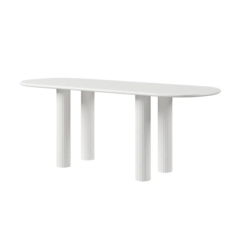 Modern White Dining Table Solid Wood Dinner Table for Dining Room