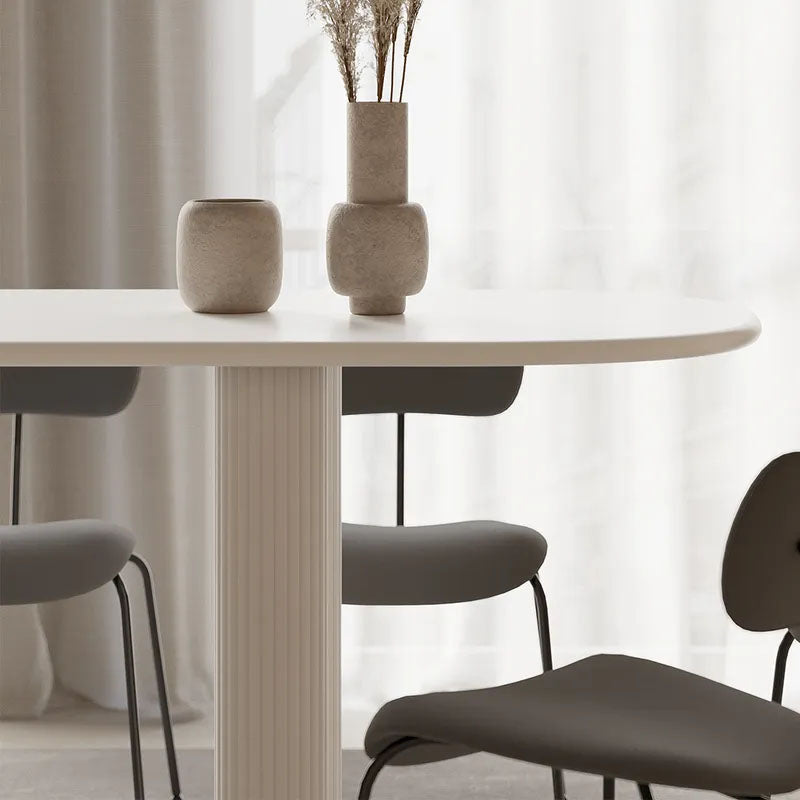 Modern White Dining Table Solid Wood Dinner Table for Dining Room