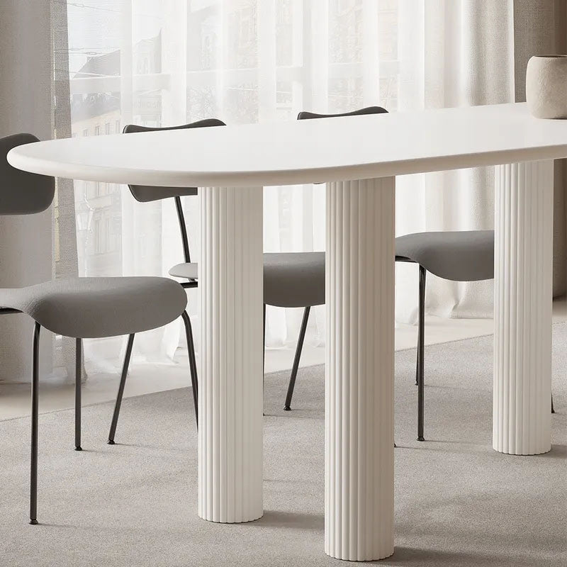 Modern White Dining Table Solid Wood Dinner Table for Dining Room