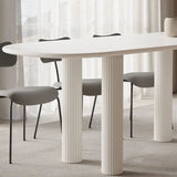 Modern White Dining Table Solid Wood Dinner Table for Dining Room