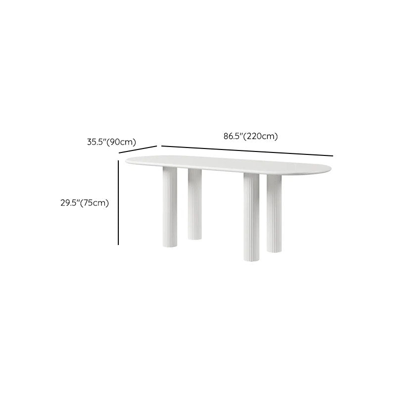 Modern White Dining Table Solid Wood Dinner Table for Dining Room