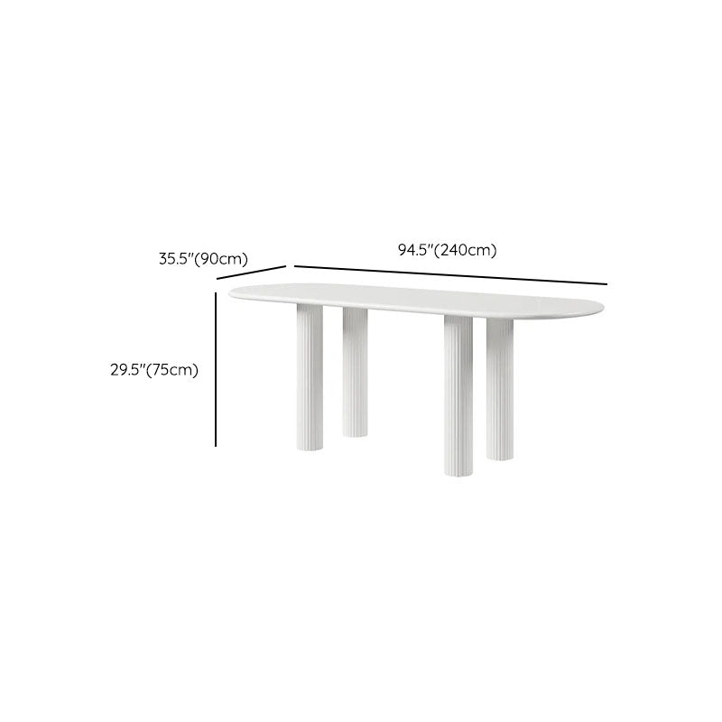 Modern White Dining Table Solid Wood Dinner Table for Dining Room