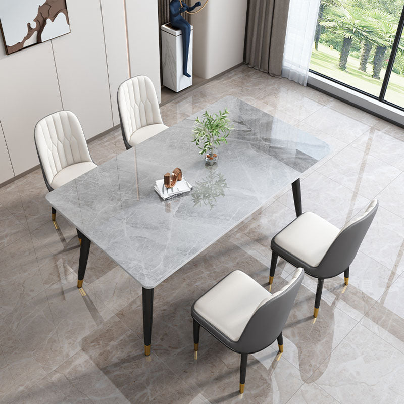 Modern Dining Table Rectangle Sintered Stone Dinner Table for Dining Room Clearhalo 'Dining Tables & Seating' 'Dining Tables' 'dining_table' 'furn' 'furn_dining_table' 'Furniture' 'Kitchen & Dining Furniture' 7073896