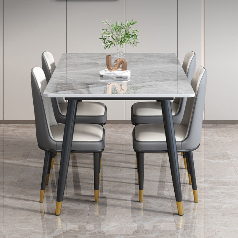 Modern Dining Table Rectangle Sintered Stone Dinner Table for Dining Room Clearhalo 'Dining Tables & Seating' 'Dining Tables' 'dining_table' 'furn' 'furn_dining_table' 'Furniture' 'Kitchen & Dining Furniture' 7073897