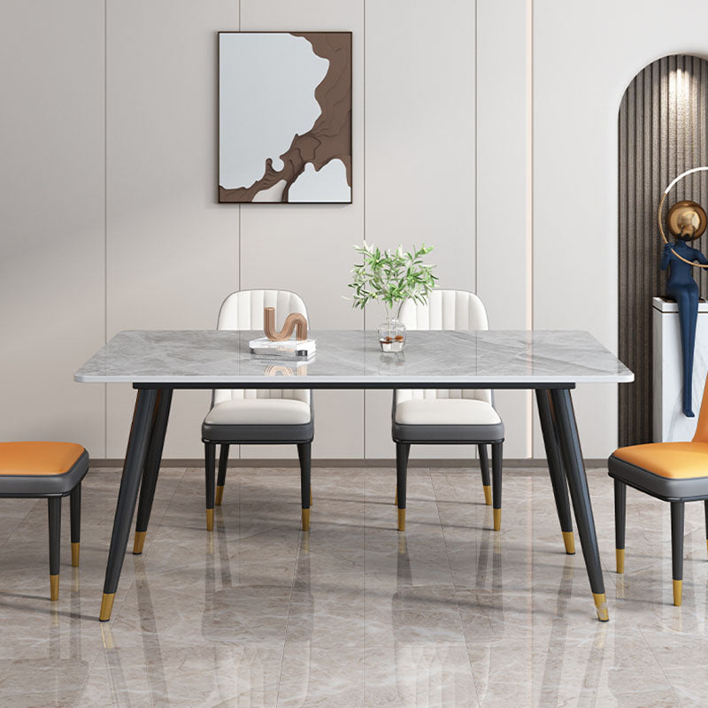 Modern Dining Table Rectangle Sintered Stone Dinner Table for Dining Room Clearhalo 'Dining Tables & Seating' 'Dining Tables' 'dining_table' 'furn' 'furn_dining_table' 'Furniture' 'Kitchen & Dining Furniture' 7073898