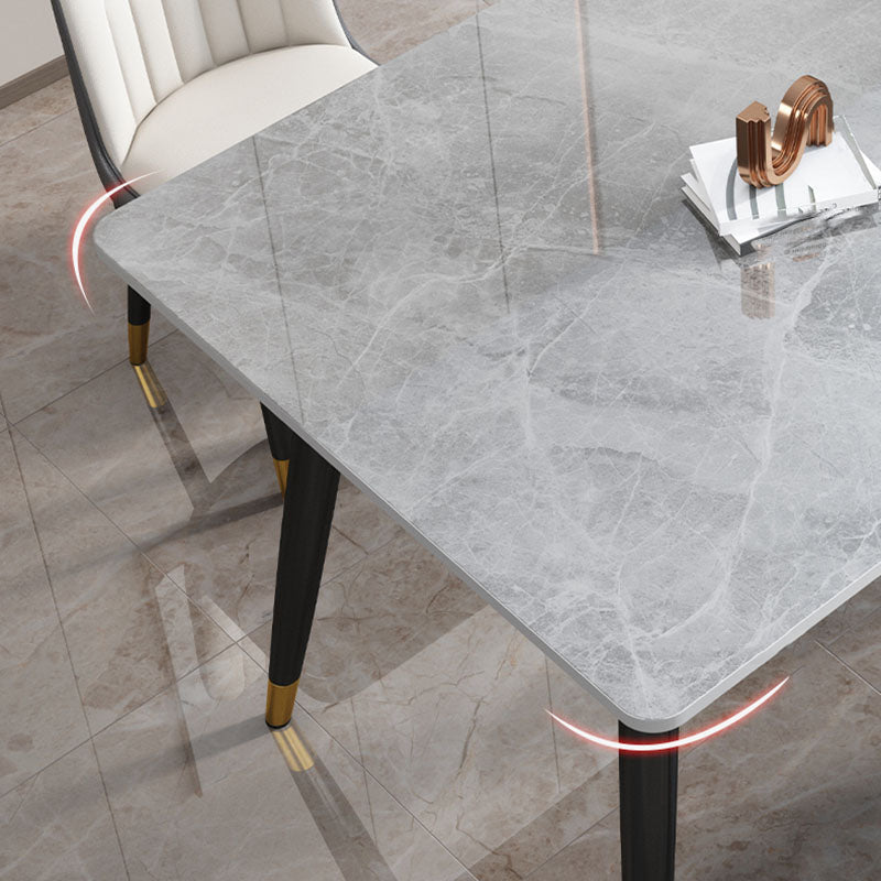 Modern Dining Table Rectangle Sintered Stone Dinner Table for Dining Room Clearhalo 'Dining Tables & Seating' 'Dining Tables' 'dining_table' 'furn' 'furn_dining_table' 'Furniture' 'Kitchen & Dining Furniture' 7073901