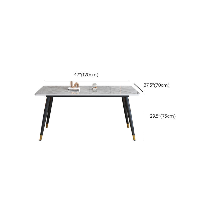 Modern Dining Table Rectangle Sintered Stone Dinner Table for Dining Room Clearhalo 'Dining Tables & Seating' 'Dining Tables' 'dining_table' 'furn' 'furn_dining_table' 'Furniture' 'Kitchen & Dining Furniture' 7073905