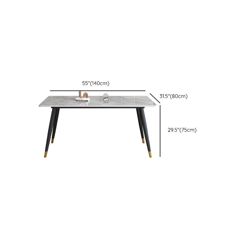 Modern Dining Table Rectangle Sintered Stone Dinner Table for Dining Room Clearhalo 'Dining Tables & Seating' 'Dining Tables' 'dining_table' 'furn' 'furn_dining_table' 'Furniture' 'Kitchen & Dining Furniture' 7073907