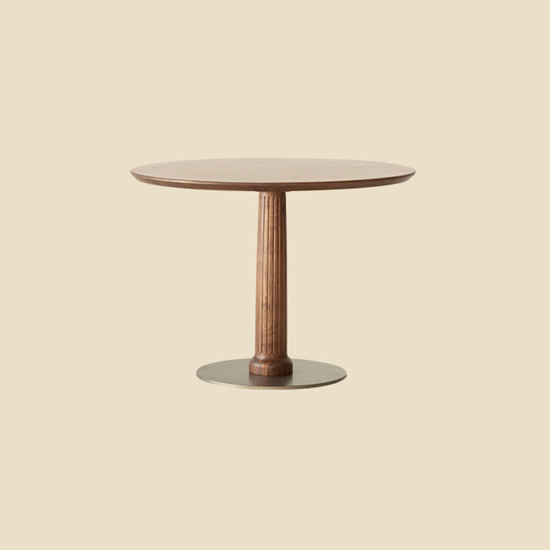 Modern Round Dining Table Wooden Base Dinner Table for Dining Room Brown Without Chairs Clearhalo 'Dining Tables & Seating' 'Dining Tables' 'dining_table' 'furn' 'furn_dining_table' 'Furniture' 'Kitchen & Dining Furniture' 7073928