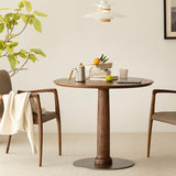 Modern Round Dining Table Wooden Base Dinner Table for Dining Room Clearhalo 'Dining Tables & Seating' 'Dining Tables' 'dining_table' 'furn' 'furn_dining_table' 'Furniture' 'Kitchen & Dining Furniture' 7073930