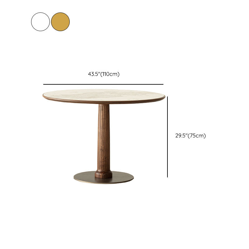 Modern Round Dining Table Wooden Base Dinner Table for Dining Room Clearhalo 'Dining Tables & Seating' 'Dining Tables' 'dining_table' 'furn' 'furn_dining_table' 'Furniture' 'Kitchen & Dining Furniture' 7073939