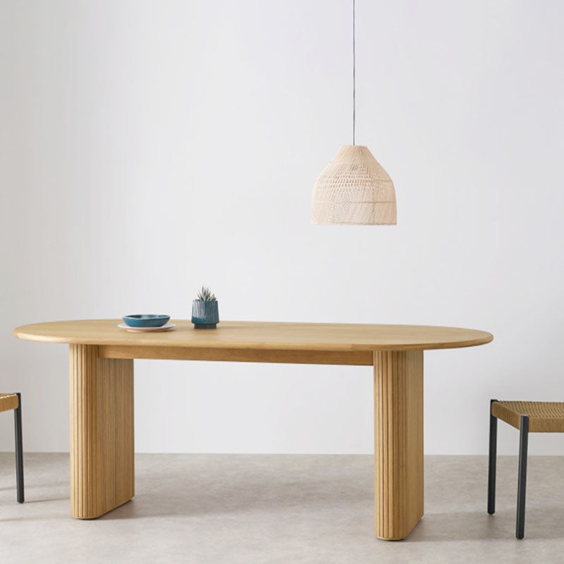 Oval Modern Dining Table Solid Wood Dinner Table for Dining Room Clearhalo 'Dining Tables & Seating' 'Dining Tables' 'dining_table' 'furn' 'furn_dining_table' 'Furniture' 'Kitchen & Dining Furniture' 7073992