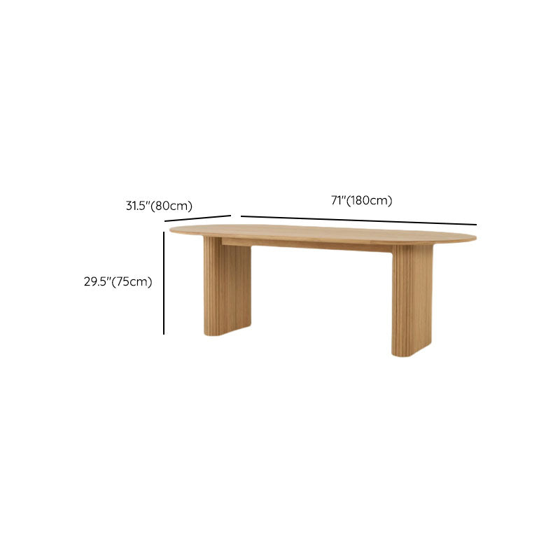 Oval Modern Dining Table Solid Wood Dinner Table for Dining Room Clearhalo 'Dining Tables & Seating' 'Dining Tables' 'dining_table' 'furn' 'furn_dining_table' 'Furniture' 'Kitchen & Dining Furniture' 7074003