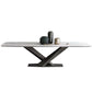 Luxury Dining Room Dinner Table Stone Rectangle Pedestal Dining Table Clearhalo 'Dining Tables & Seating' 'Dining Tables' 'dining_table' 'furn' 'furn_dining_table' 'Furniture' 'Kitchen & Dining Furniture' 7074026