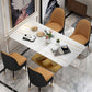 Luxury Dining Room Dinner Table Stone Rectangle Pedestal Dining Table Clearhalo 'Dining Tables & Seating' 'Dining Tables' 'dining_table' 'furn' 'furn_dining_table' 'Furniture' 'Kitchen & Dining Furniture' 7074035