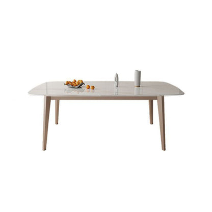 Kitchen Luxury Dinner Table Stone Rectangle 4 Legs Dining Table Without Chairs Clearhalo 'Dining Tables & Seating' 'Dining Tables' 'dining_table' 'furn' 'furn_dining_table' 'Furniture' 'Kitchen & Dining Furniture' 7074041