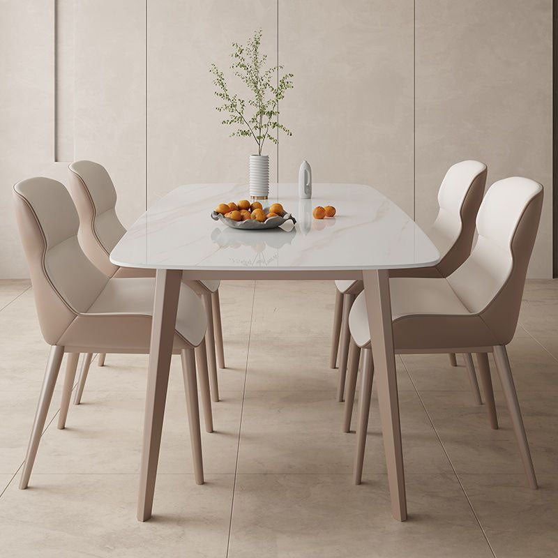Kitchen Luxury Dinner Table Stone Rectangle 4 Legs Dining Table Clearhalo 'Dining Tables & Seating' 'Dining Tables' 'dining_table' 'furn' 'furn_dining_table' 'Furniture' 'Kitchen & Dining Furniture' 7074042
