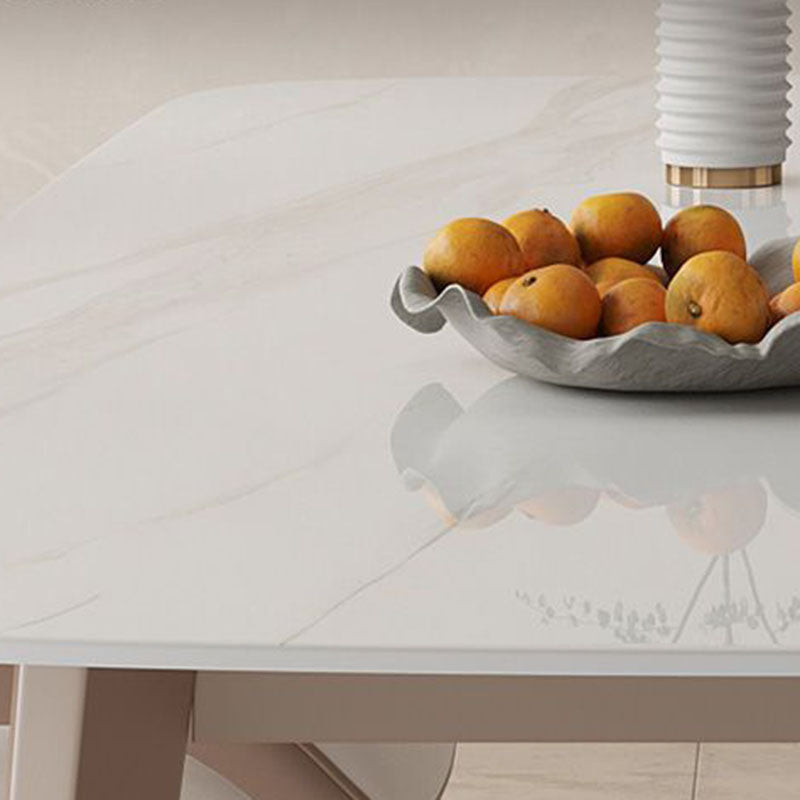 Kitchen Luxury Dinner Table Stone Rectangle 4 Legs Dining Table Clearhalo 'Dining Tables & Seating' 'Dining Tables' 'dining_table' 'furn' 'furn_dining_table' 'Furniture' 'Kitchen & Dining Furniture' 7074046