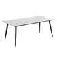 Kitchen Industrial Dinner Table Stone Rectangle 4 Legs Dining Table White Without Chairs Clearhalo 'Dining Tables & Seating' 'Dining Tables' 'dining_table' 'furn' 'furn_dining_table' 'Furniture' 'Kitchen & Dining Furniture' 7074072