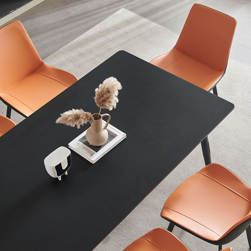 Kitchen Industrial Dinner Table Stone Rectangle 4 Legs Dining Table Clearhalo 'Dining Tables & Seating' 'Dining Tables' 'dining_table' 'furn' 'furn_dining_table' 'Furniture' 'Kitchen & Dining Furniture' 7074077