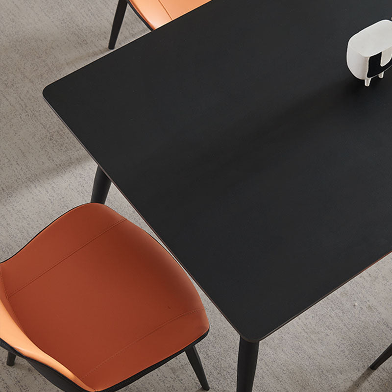 Kitchen Industrial Dinner Table Stone Rectangle 4 Legs Dining Table Clearhalo 'Dining Tables & Seating' 'Dining Tables' 'dining_table' 'furn' 'furn_dining_table' 'Furniture' 'Kitchen & Dining Furniture' 7074080