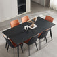 Kitchen Industrial Dinner Table Stone Rectangle 4 Legs Dining Table Clearhalo 'Dining Tables & Seating' 'Dining Tables' 'dining_table' 'furn' 'furn_dining_table' 'Furniture' 'Kitchen & Dining Furniture' 7074085