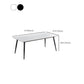 Kitchen Industrial Dinner Table Stone Rectangle 4 Legs Dining Table Clearhalo 'Dining Tables & Seating' 'Dining Tables' 'dining_table' 'furn' 'furn_dining_table' 'Furniture' 'Kitchen & Dining Furniture' 7074088