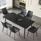 Industrial Kitchen Dinner Table Stone Rectangle 4 Legs Dining Table Clearhalo 'Dining Tables & Seating' 'Dining Tables' 'dining_table' 'furn' 'furn_dining_table' 'Furniture' 'Kitchen & Dining Furniture' 7074094
