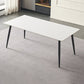 Industrial Kitchen Dinner Table Stone Rectangle 4 Legs Dining Table White Without Chairs Clearhalo 'Dining Tables & Seating' 'Dining Tables' 'dining_table' 'furn' 'furn_dining_table' 'Furniture' 'Kitchen & Dining Furniture' 7074096